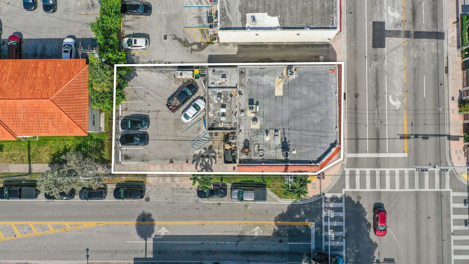 Top-down aerial of the parcel